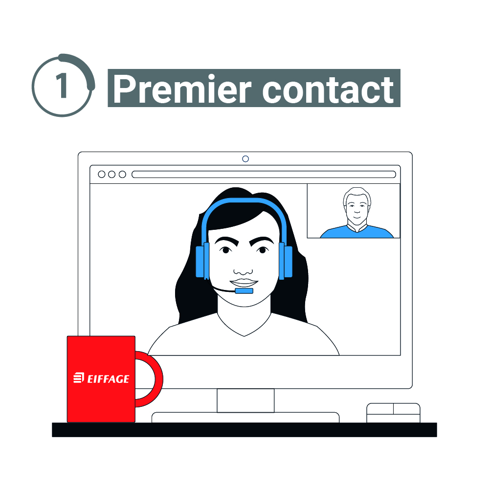Visuel d'une personne en visio conférence